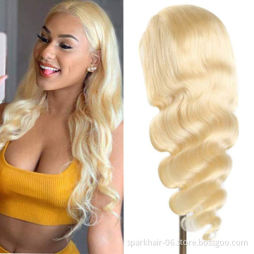 Raw Brazilian Human Hair 613 Blonde Bob Lace Frontal Wig,Cheap Wholesale Cuticle Aligned Straight Pre-plucked 13*4/4*4 Lace Wigs